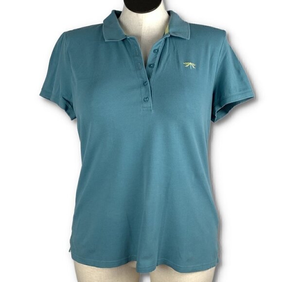 Talbots Womens top size XL blue popover preppy polo - Picture 1 of 7
